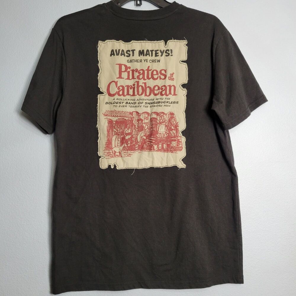 Disney Parks Pirates Of The Caribbean T-Shirt Adult S Avast Mateys Ride Tee 2023